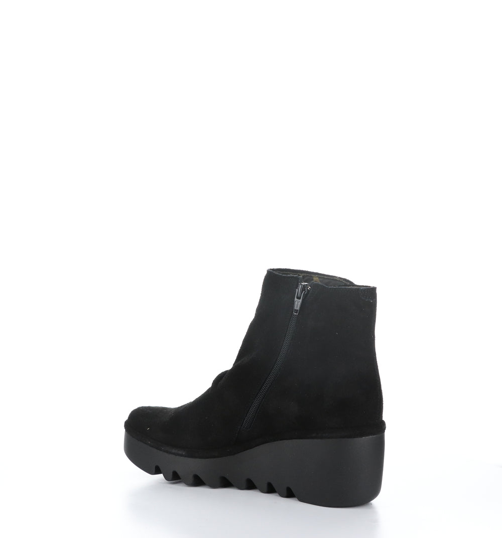 BROM344FLY Black Zip Up Ankle Boots