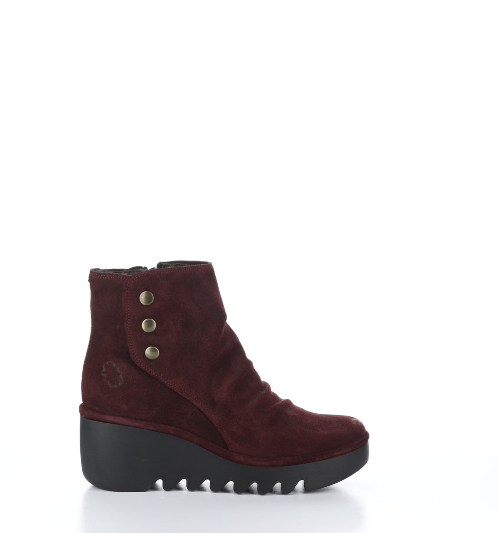 BROM344FLY Wine Zip Up Ankle Boots
