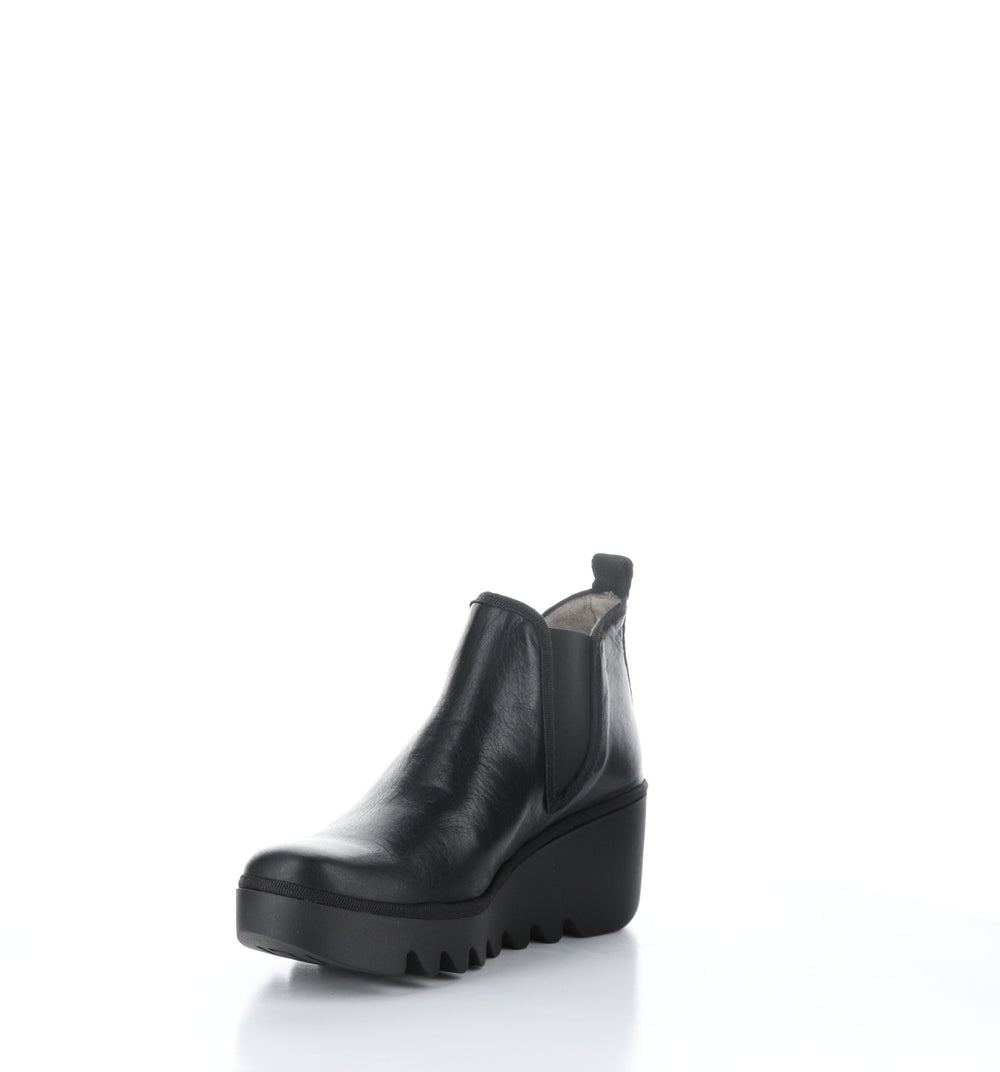 BYNE349FLY Black Round Toe Ankle Boots