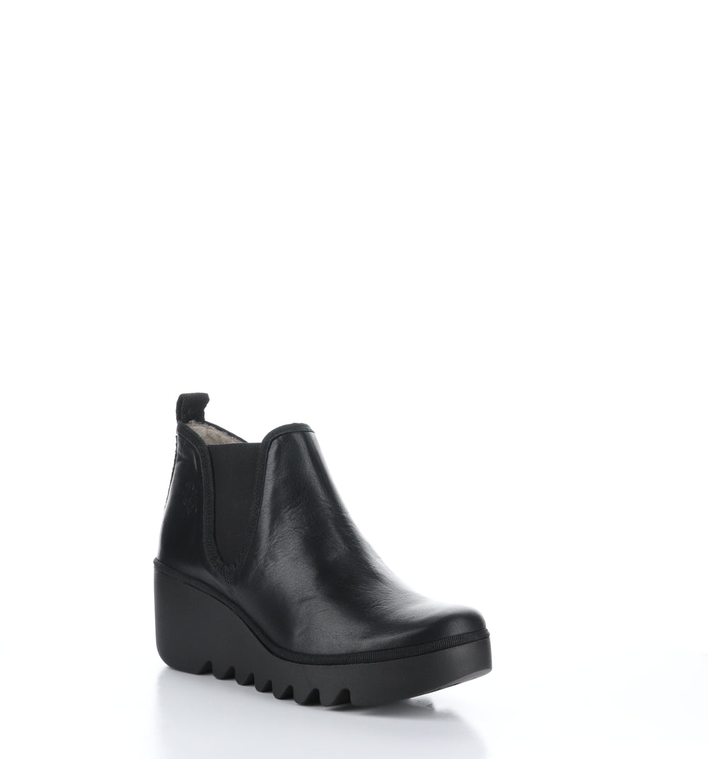 BYNE349FLY Black Round Toe Ankle Boots