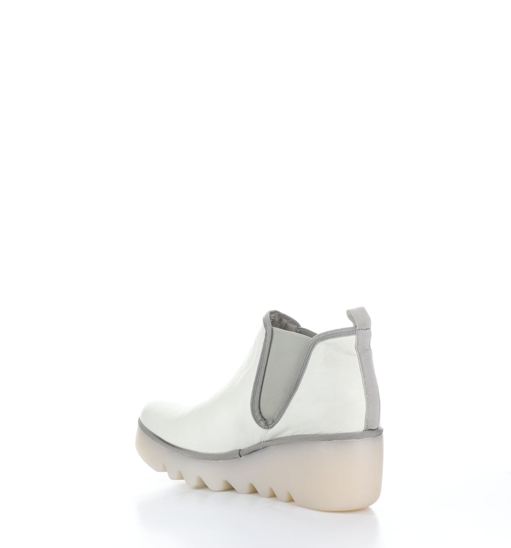 BYNE349FLY Off White Round Toe Ankle Boots