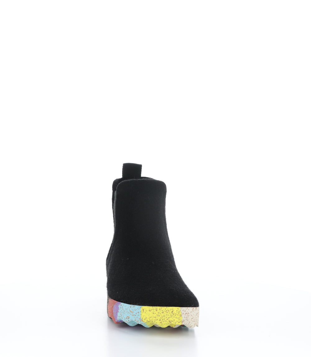 CAIA084ASP Black/Multi Round Toe Boots