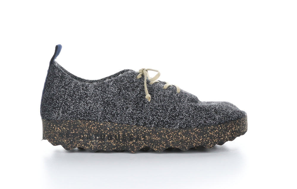 CAMP_L Black Merino Wool Lace-up Trainers