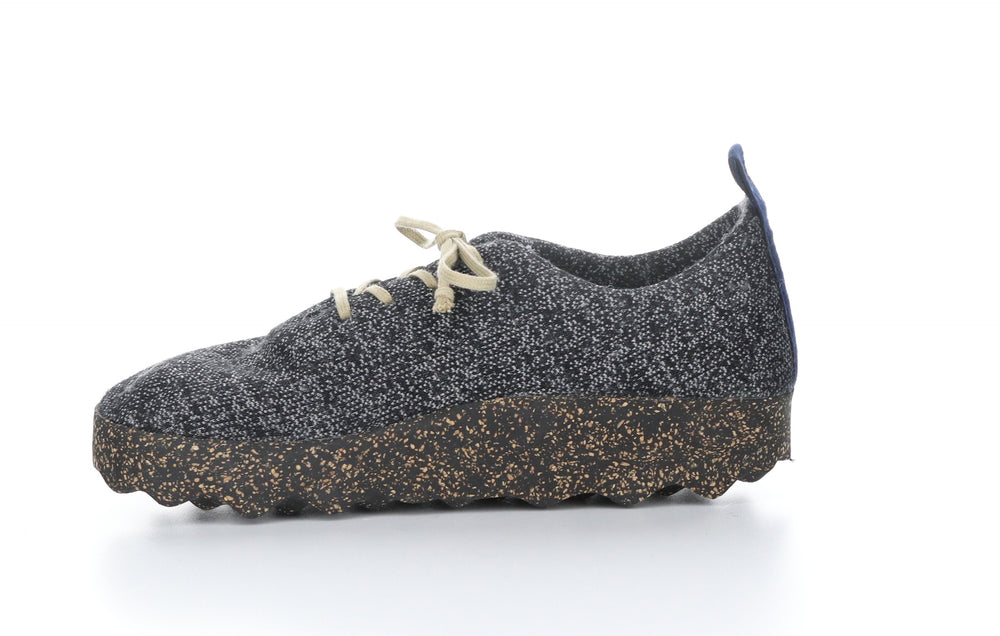 CAMP_L Black Merino Wool Lace-up Trainers