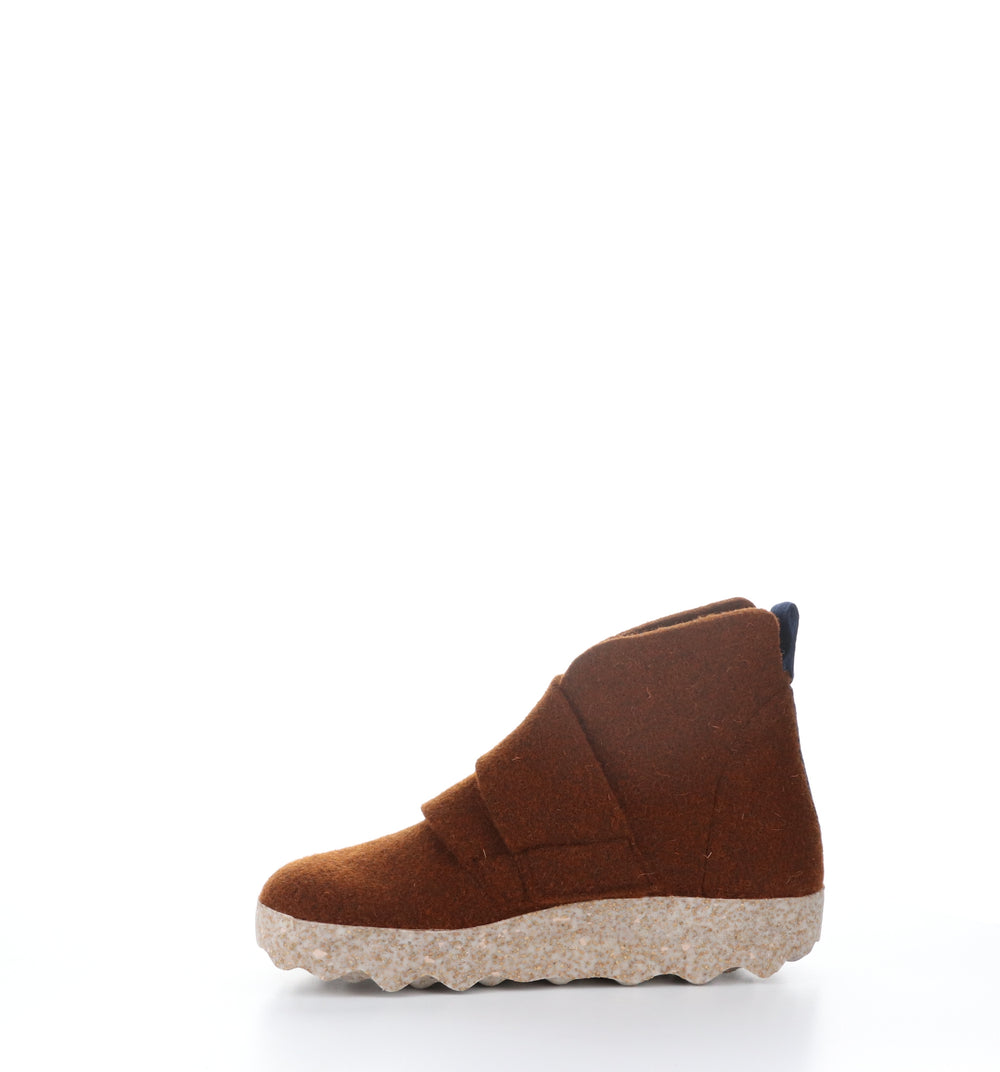 CASE020ASP Brown Round Toe Ankle Boots