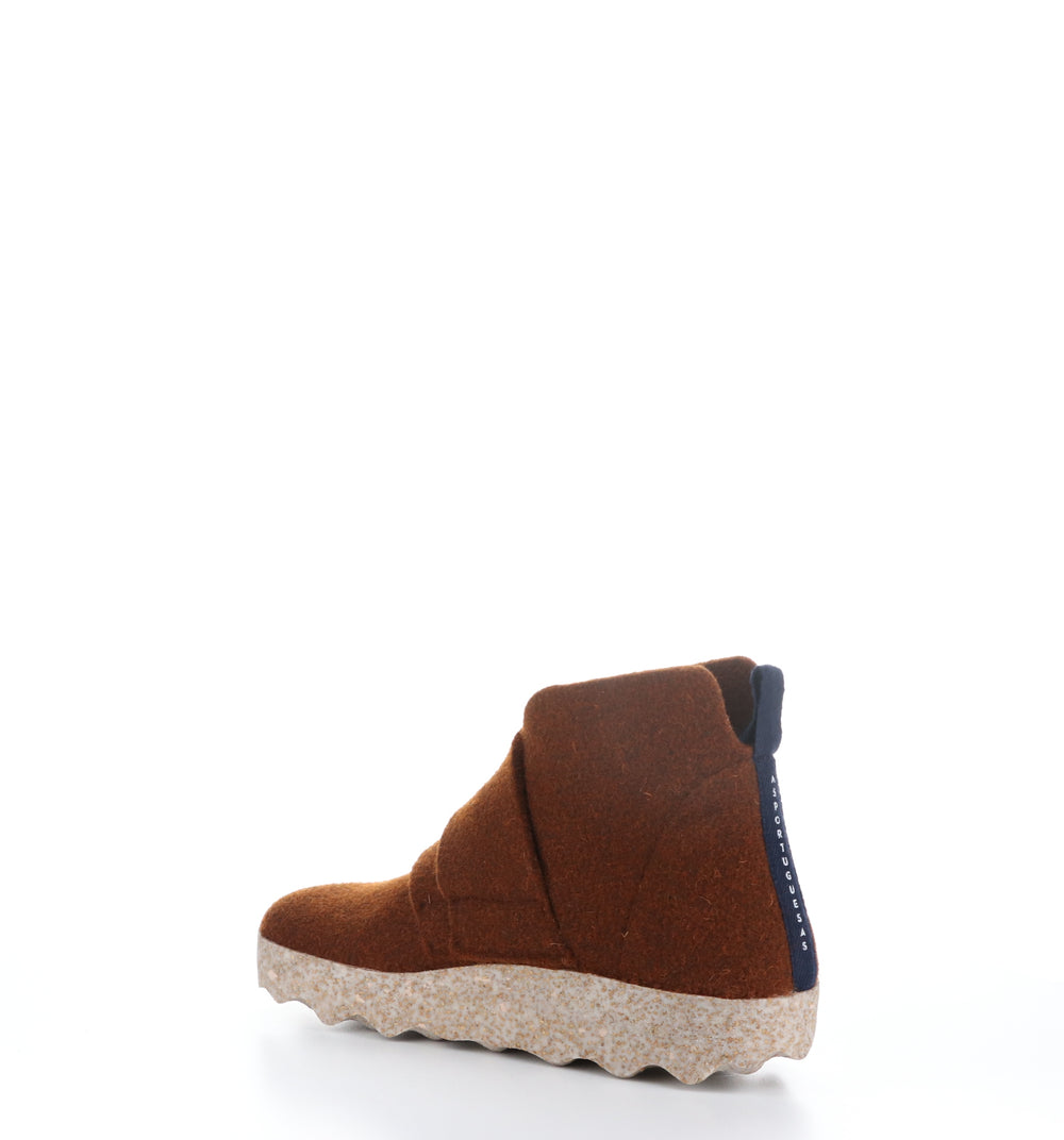 CASE020ASP Brown Round Toe Ankle Boots
