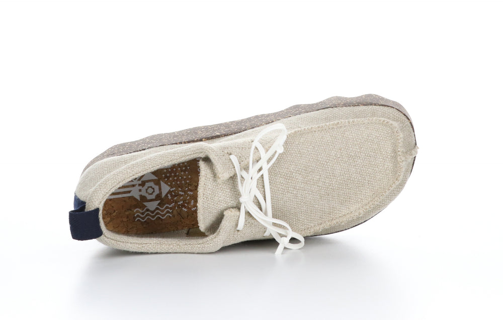 CHAT_L Natural Recycled Linen Lace-up Trainers