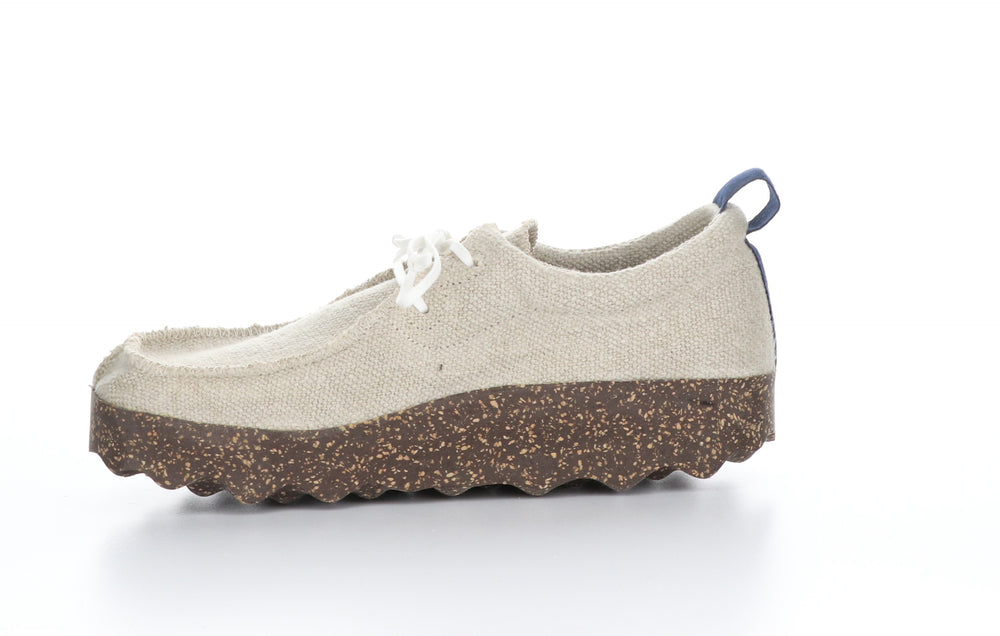 CHAT_L Natural Recycled Linen Lace-up Trainers