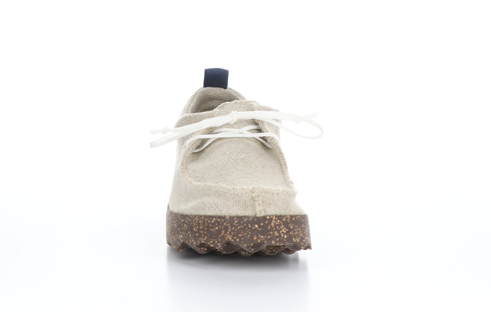 CHAT_M Natural Recycled Linen Lace-up Trainers