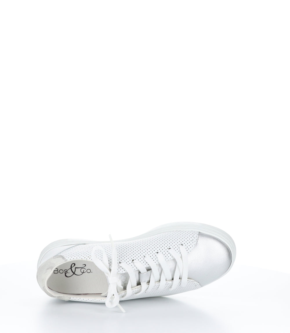 CHERISE SILVER/OFF WHITE Round Toe Trainers