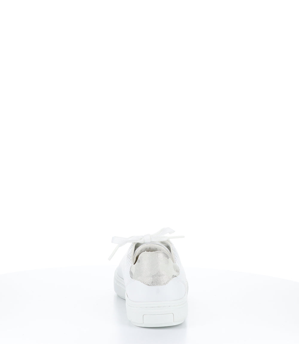 CHERISE SILVER/OFF WHITE Round Toe Trainers