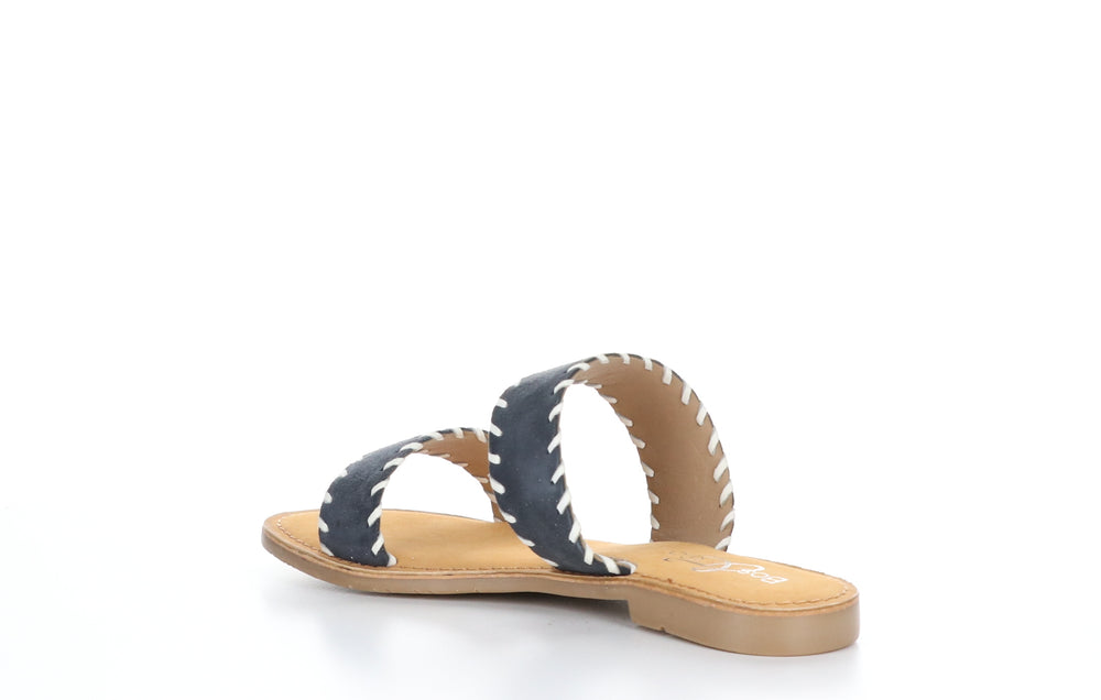 CLARA Navy Flat Sandals