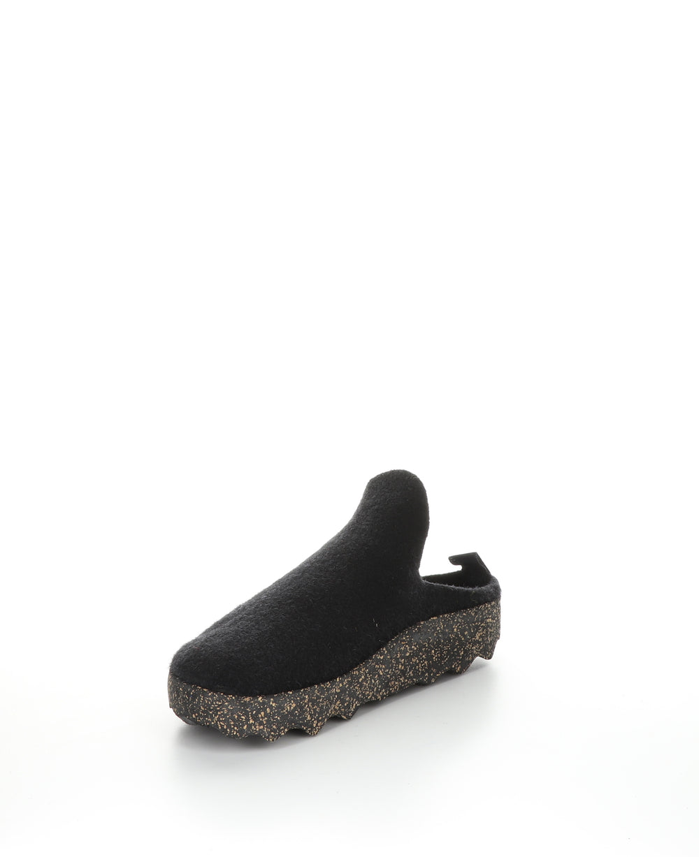 COME023ASP Black Round Toe Shoes