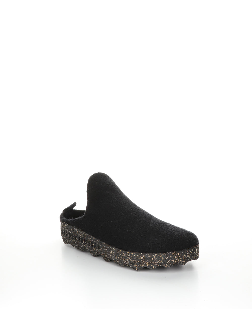 COME023ASP Black Round Toe Shoes