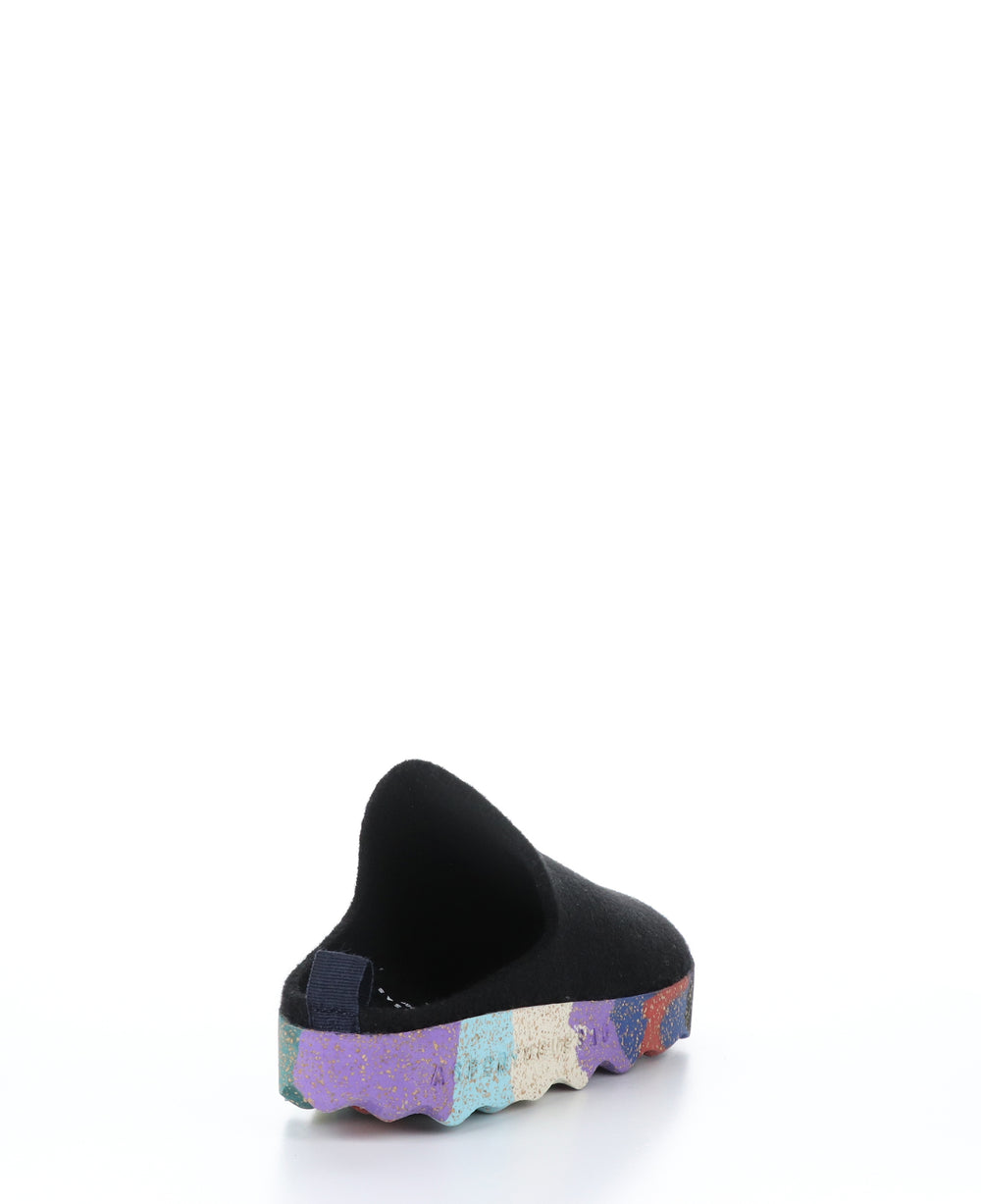 COME023ASP Black/Multi Round Toe Shoes