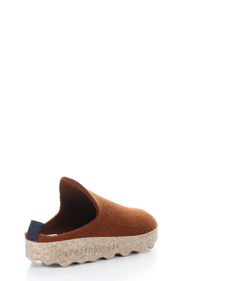 COME023ASP BROWN Round Toe Shoes