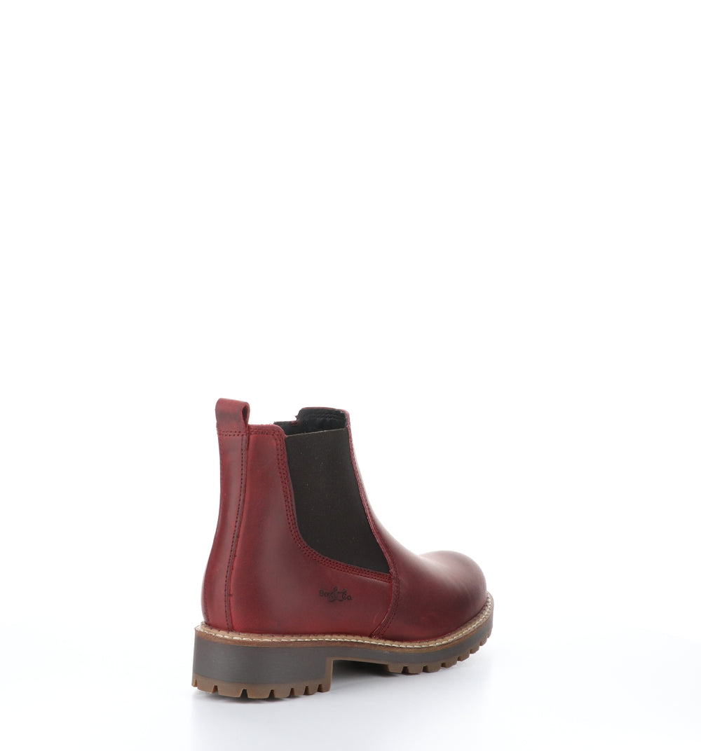 CORRA Red Zip Up Ankle Boots