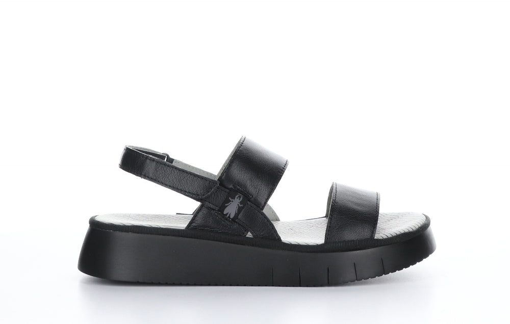 CURA318FLY Mousse Black Sling-Back Sandals