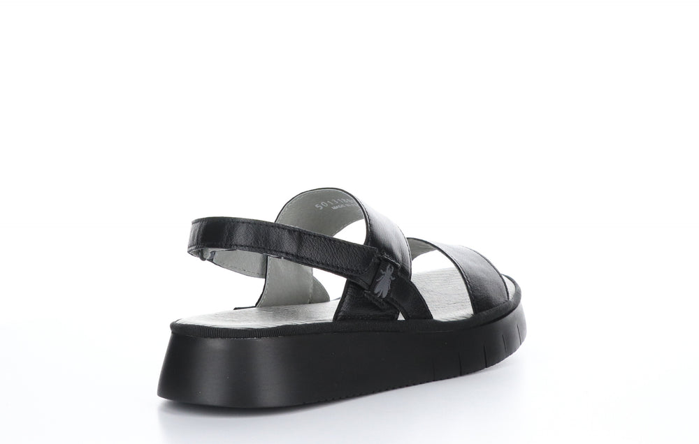 CURA318FLY Mousse Black Sling-Back Sandals