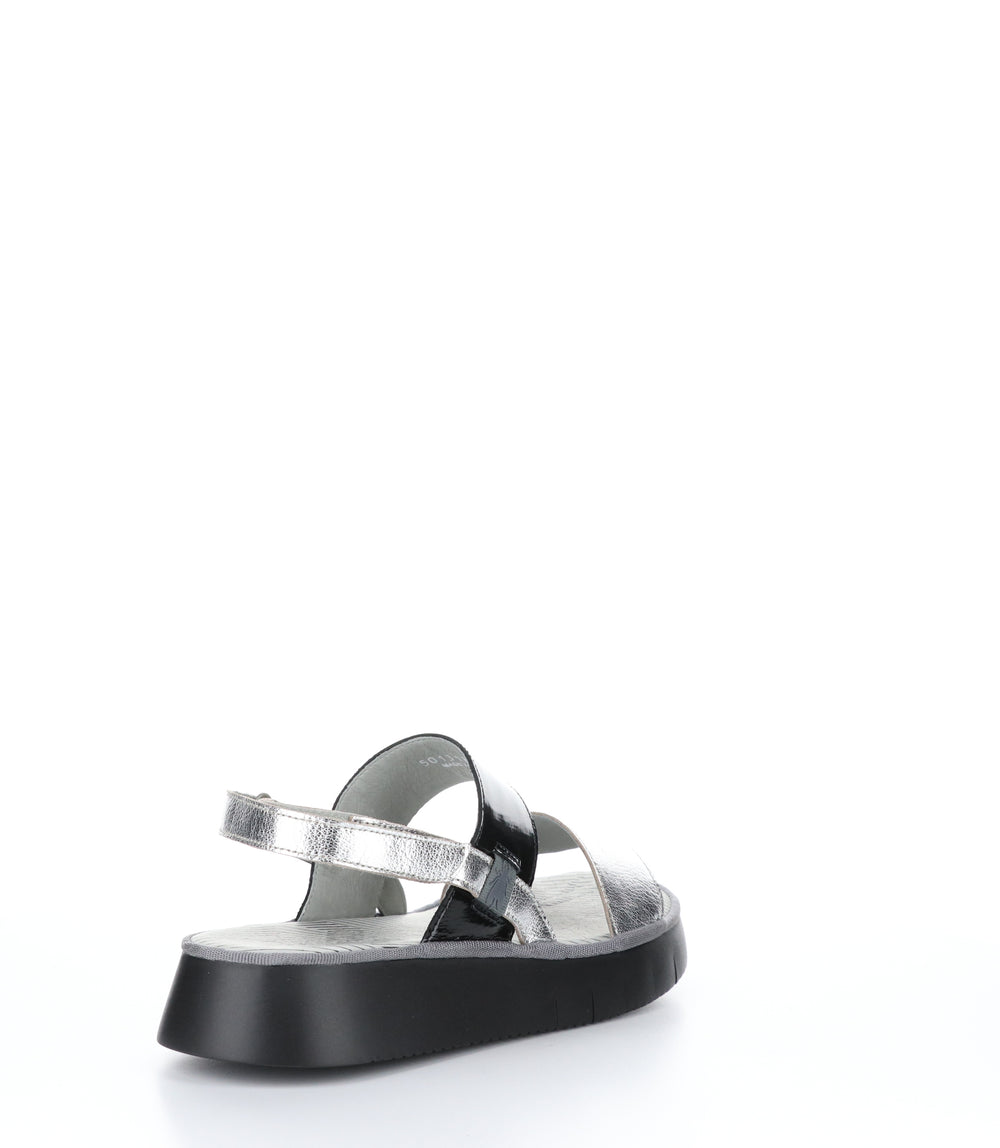 CURA318FLY SILVER/BLACK Wedge Sandals