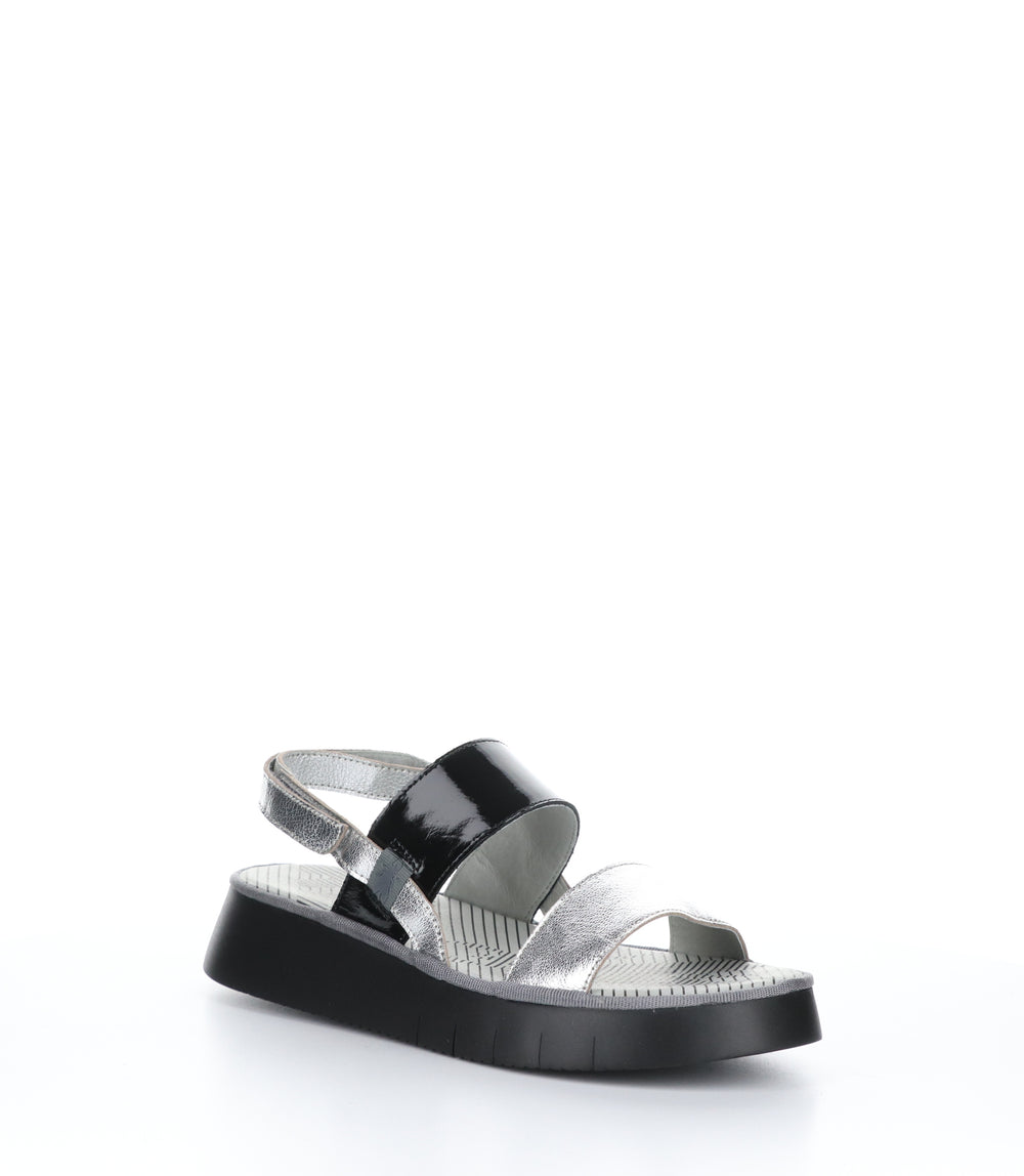 CURA318FLY SILVER/BLACK Wedge Sandals