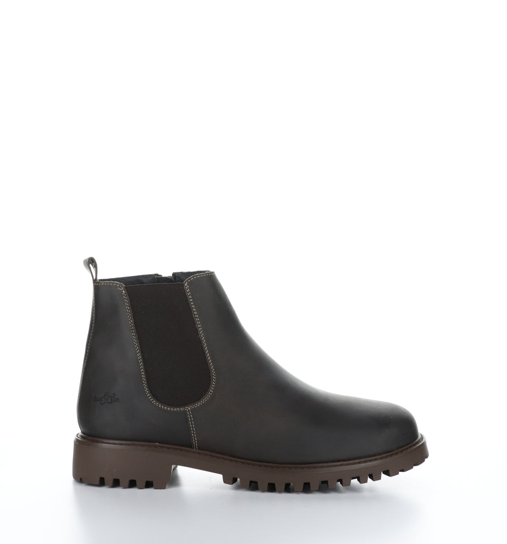 DAX Dk Brown Zip Up Ankle Boots