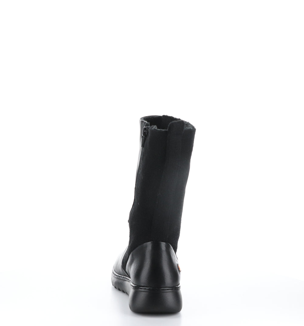 EZRA649SOF Black Zip Up Boots