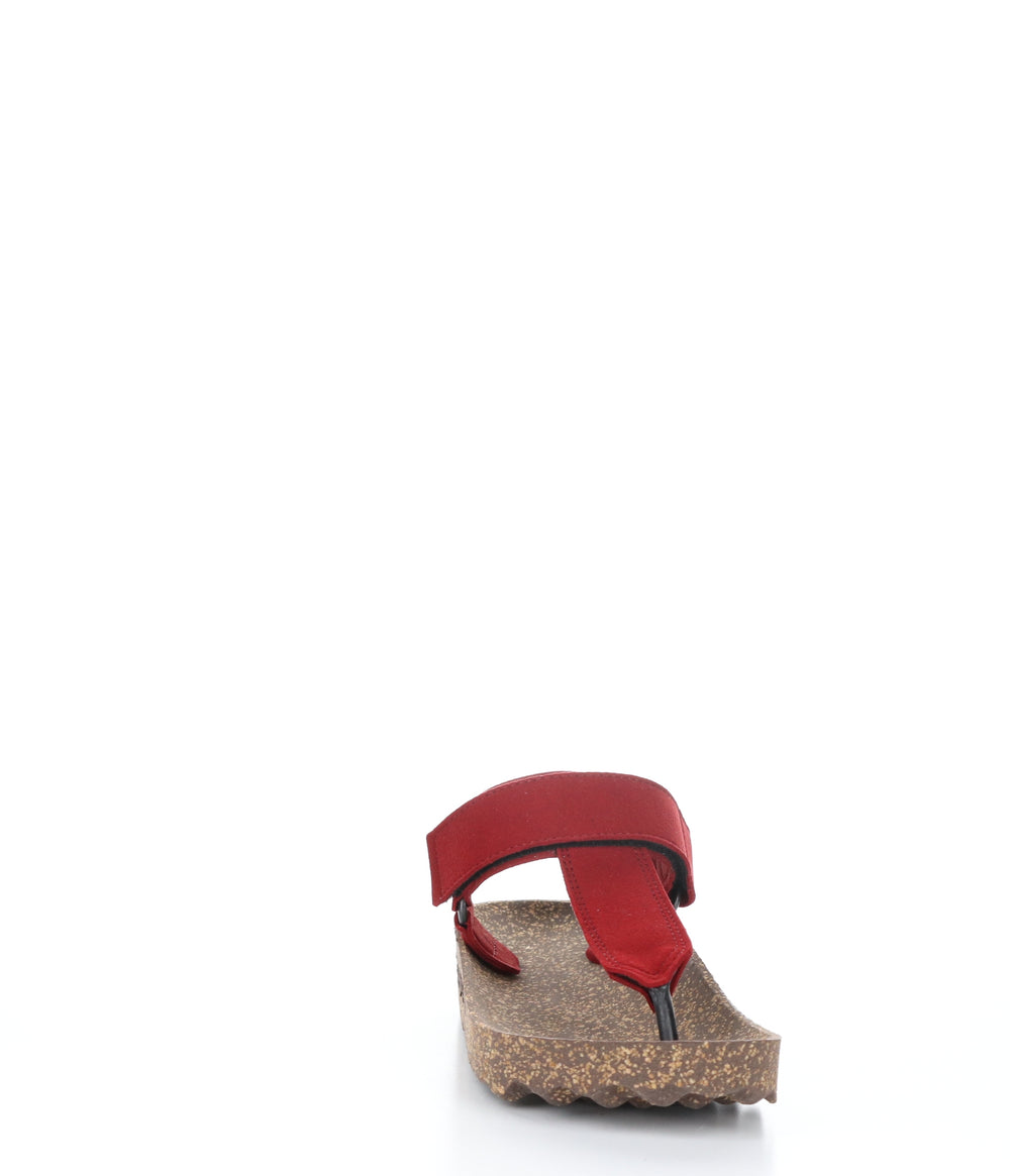 FIZZ_L Red Suede Thong Sandals