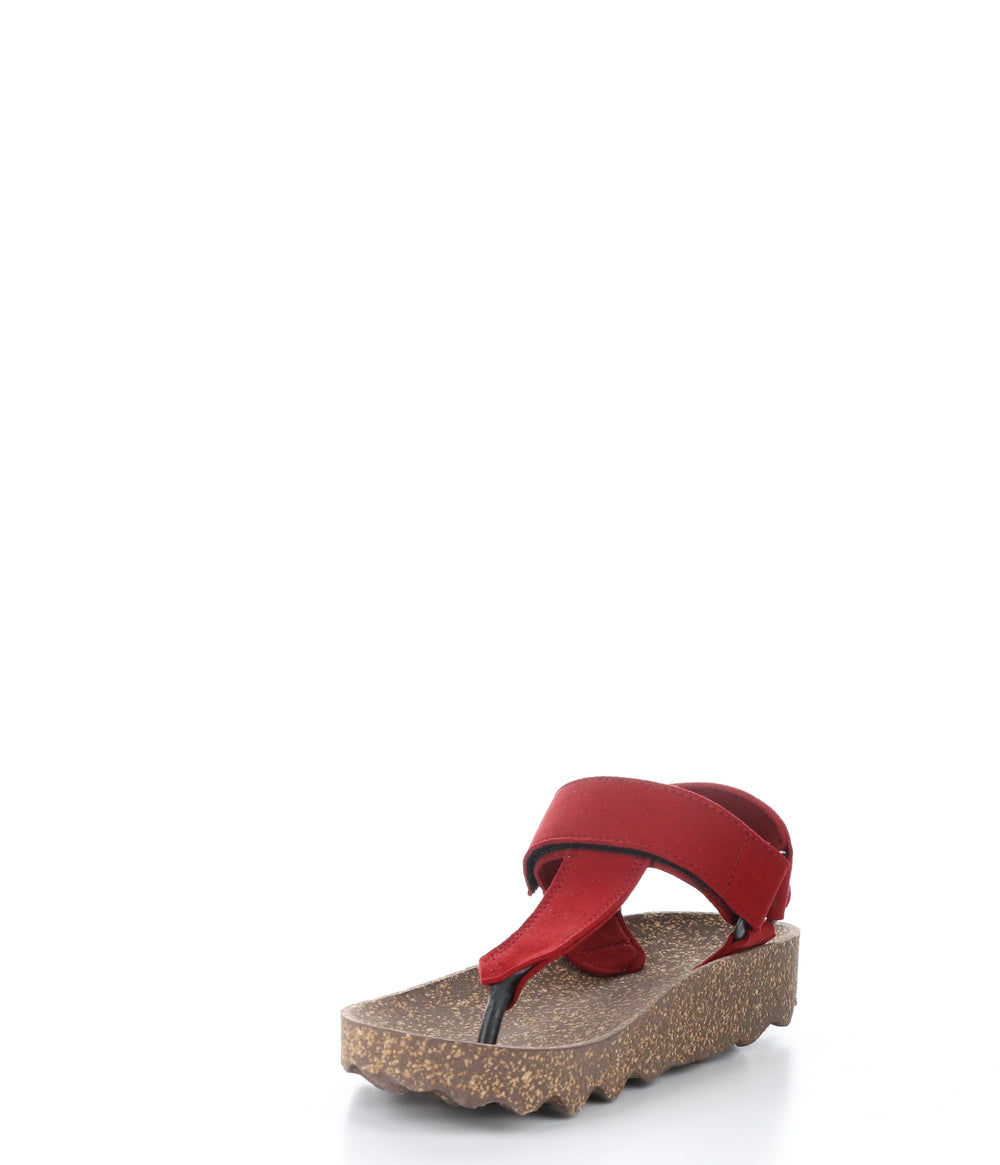 FIZZ_L Red Suede Thong Sandals