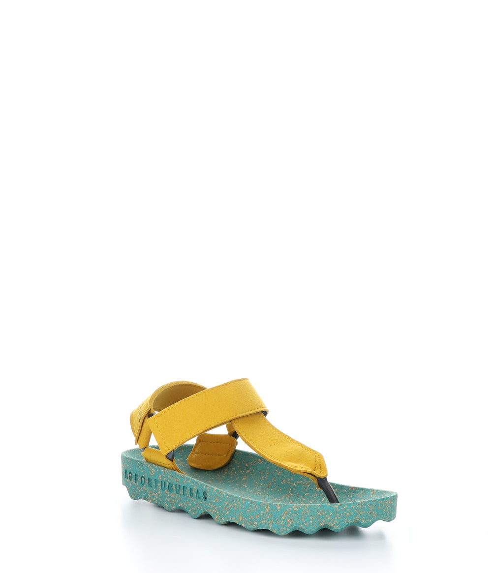 FIZZ_L Yellow Suede Thong Sandals