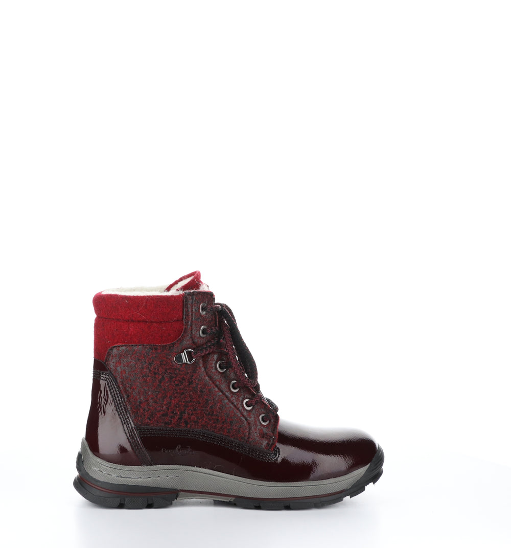 GIFT Bordo/Black Zip Up Ankle Boots