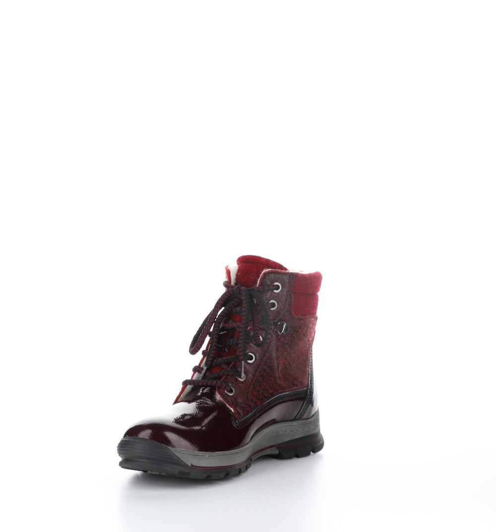 GIFT Bordo/Black Zip Up Ankle Boots