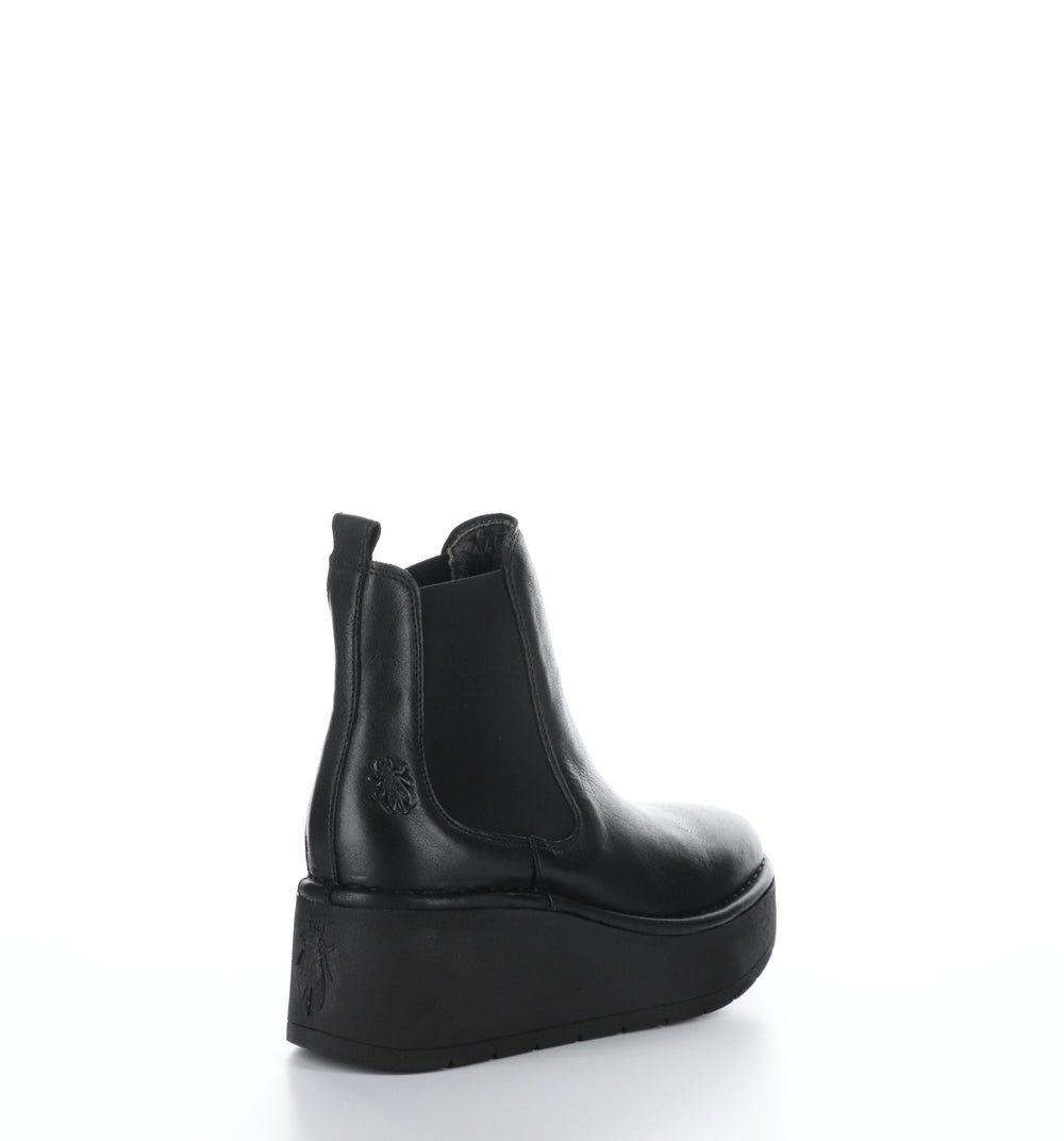 HAMA238FLY Black Round Toe Ankle Boots