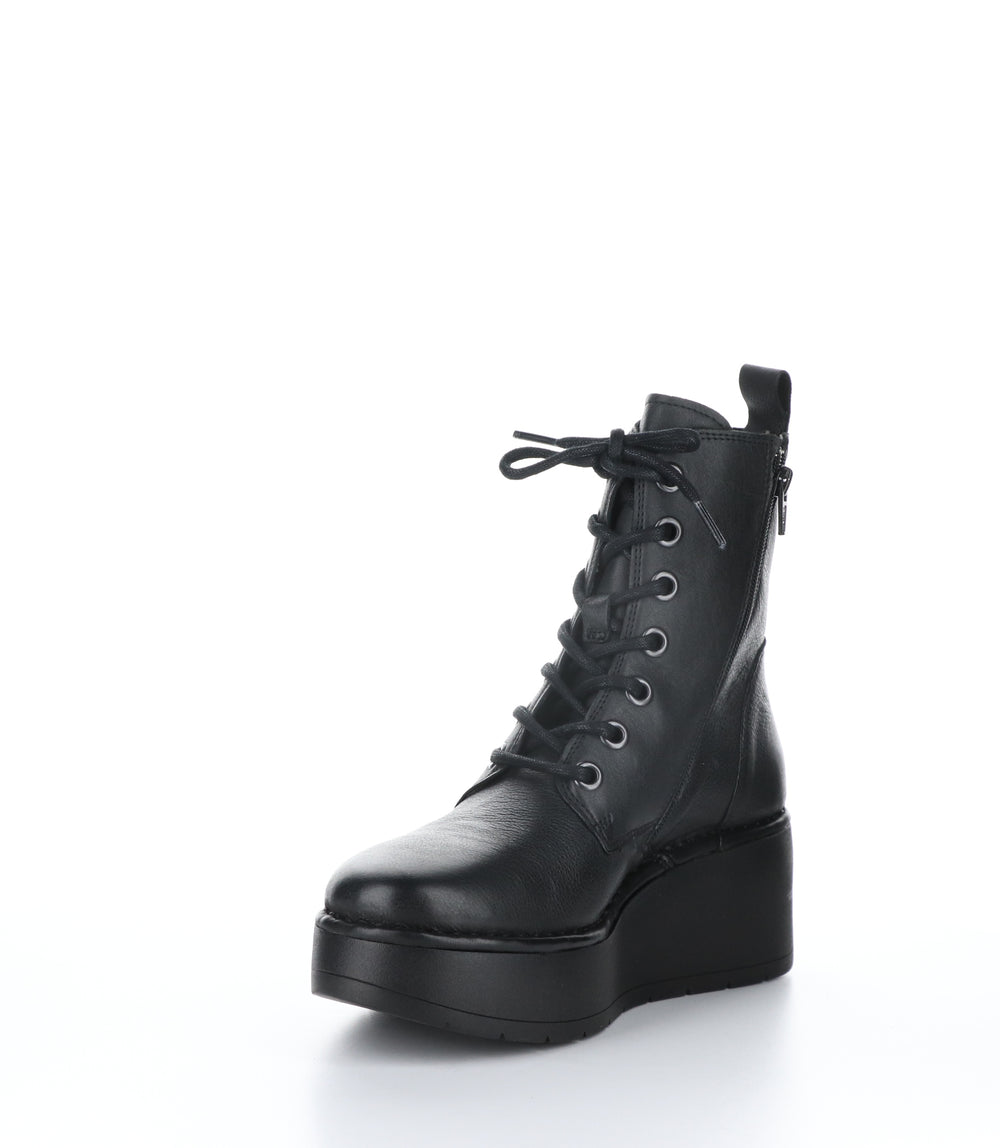 HEPE239FLY Black Zip Up Boots