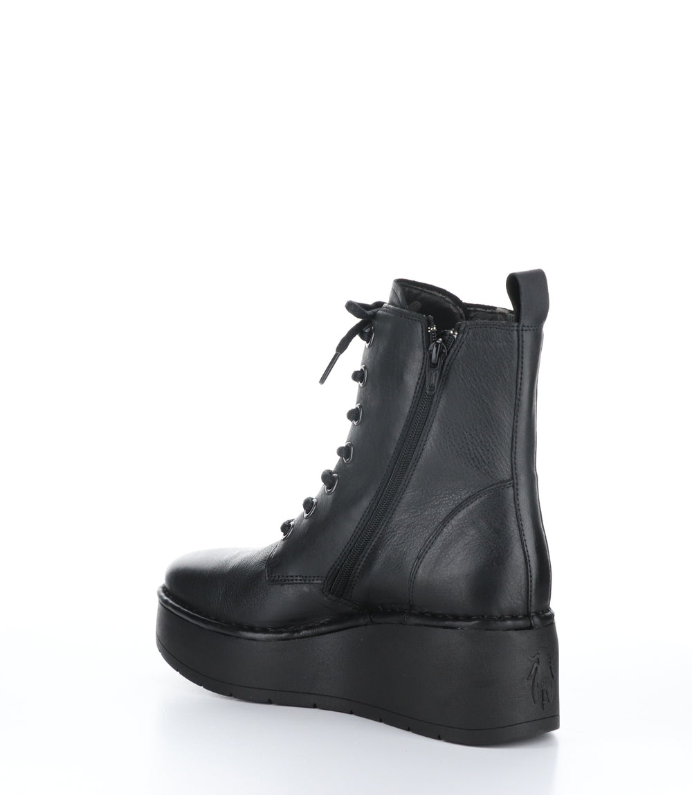 HEPE239FLY Black Zip Up Boots
