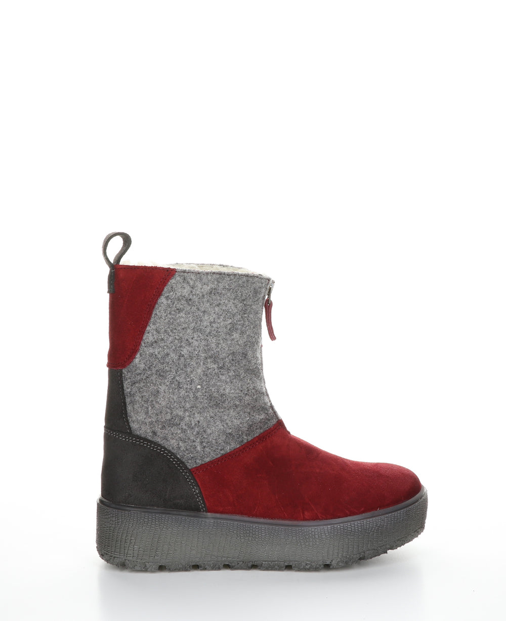 IGNITE Sangria/Grey Zip Up Boots