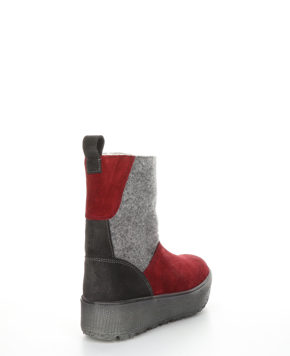 IGNITE Sangria/Grey Zip Up Boots