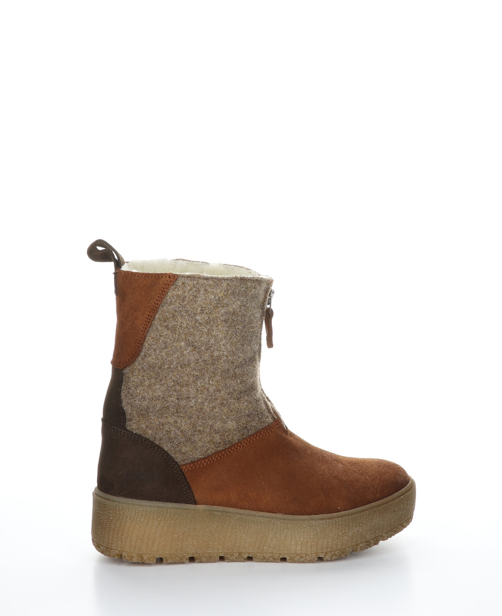 IGNITE Whisky/Beige/Coffee Zip Up Boots