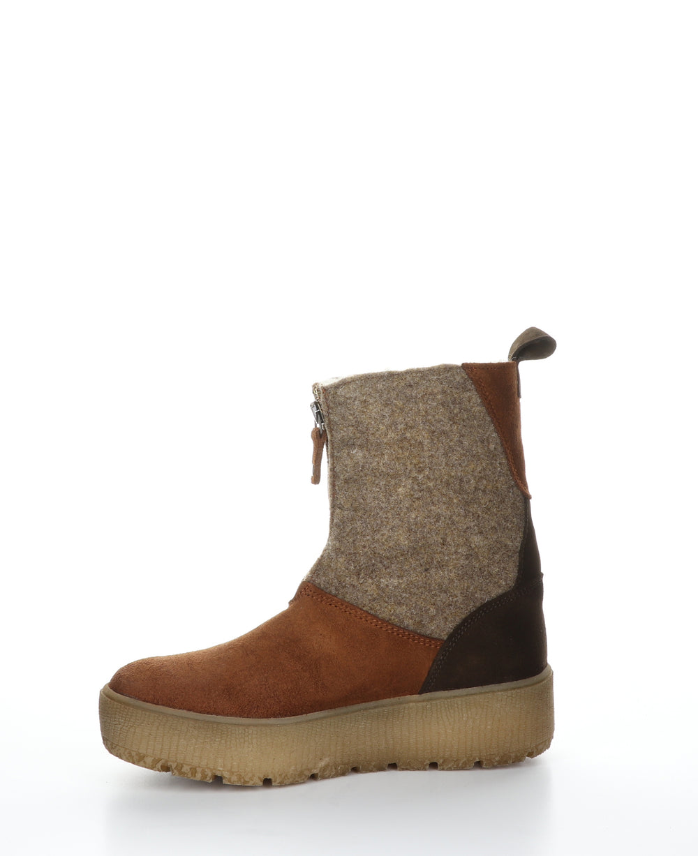 IGNITE Whisky/Beige/Coffee Zip Up Boots