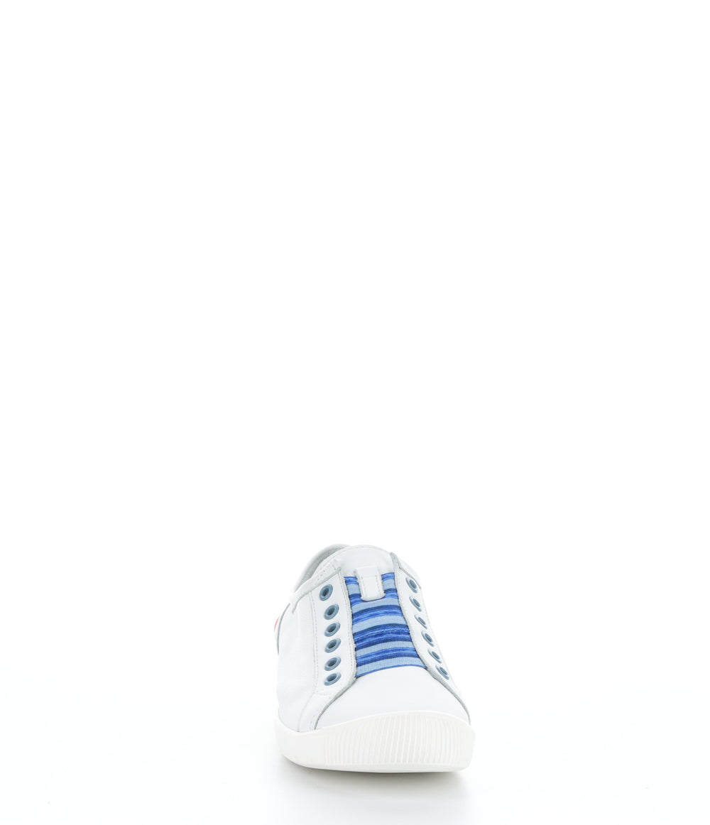 IRIT637SOF Smooth White W/ Blue Elastic Slip-on Trainers