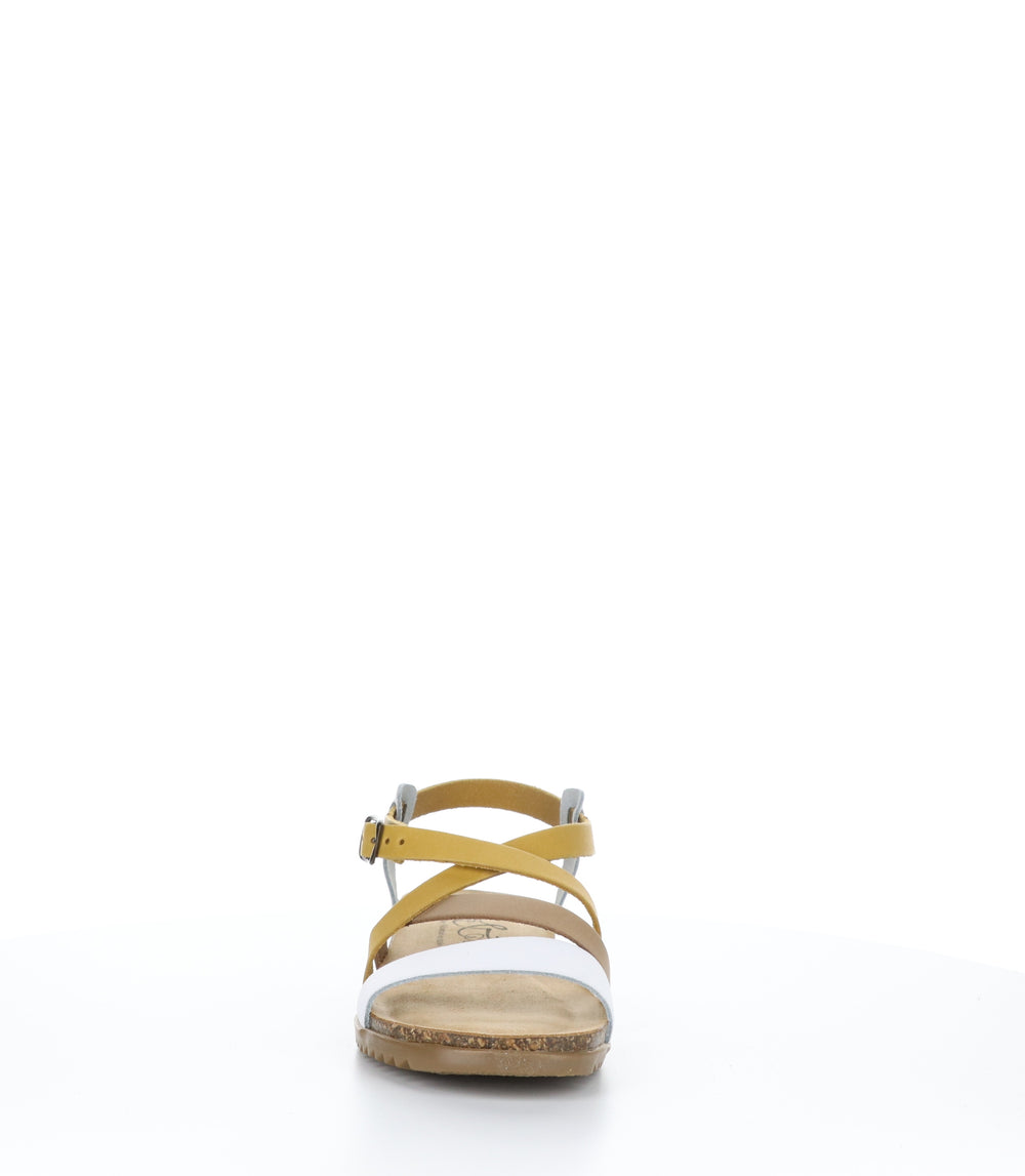 LAIN Multi Yellow Round Toe Sandals