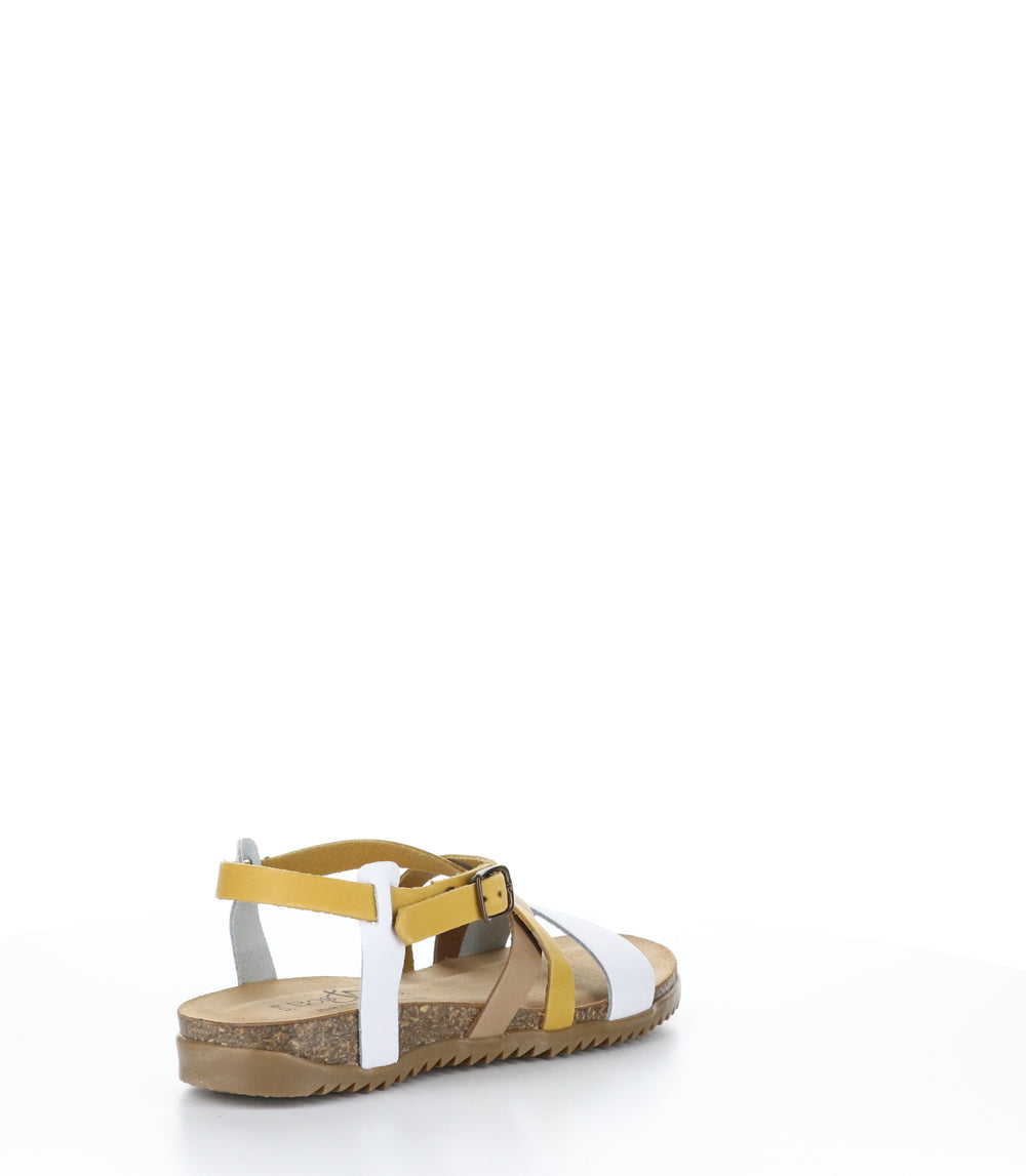 LAIN Multi Yellow Round Toe Sandals