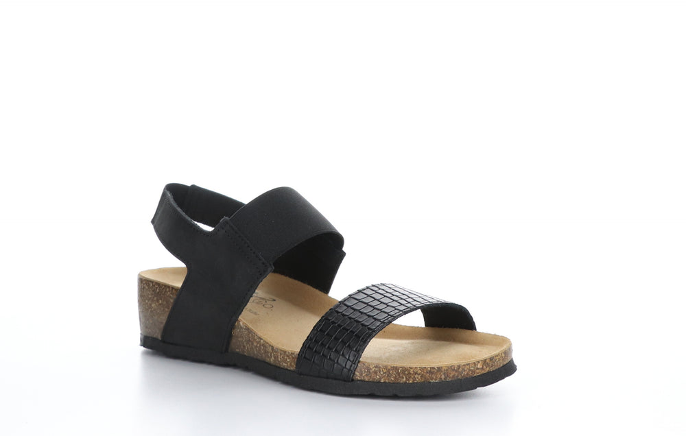 LAZIO Black Sling-Back Sandals