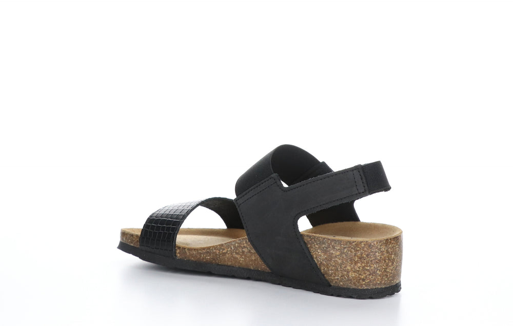 LAZIO Black Sling-Back Sandals