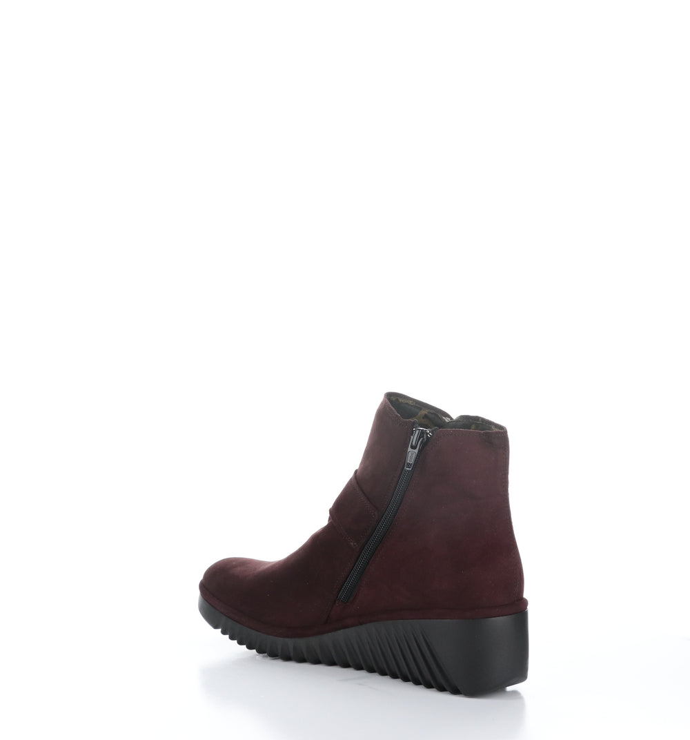 LELI334FLY Wine Zip Up Ankle Boots