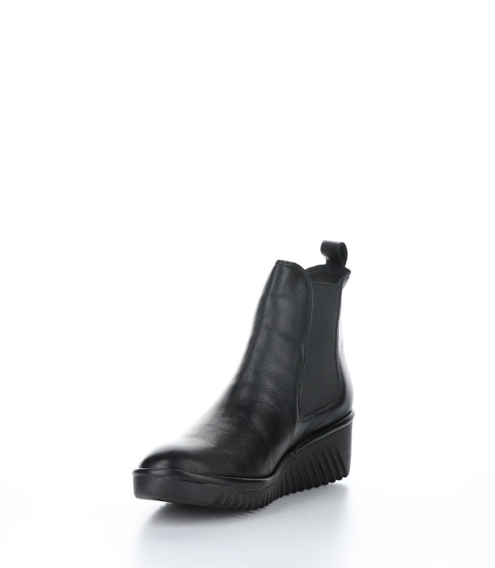 LITA229FLY Black Round Toe Ankle Boots
