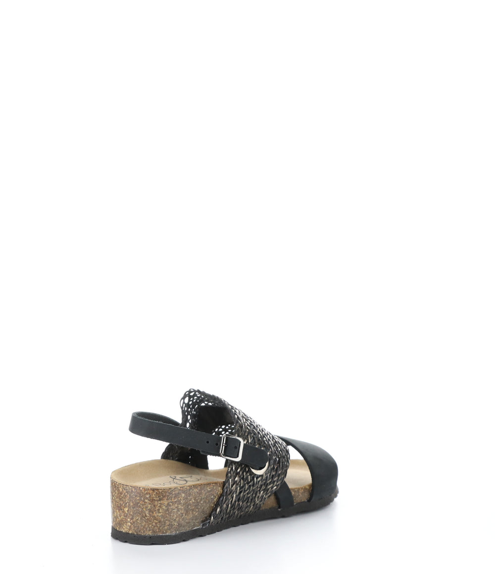 LOVO BLACK/PEWTER Wedge Sandals