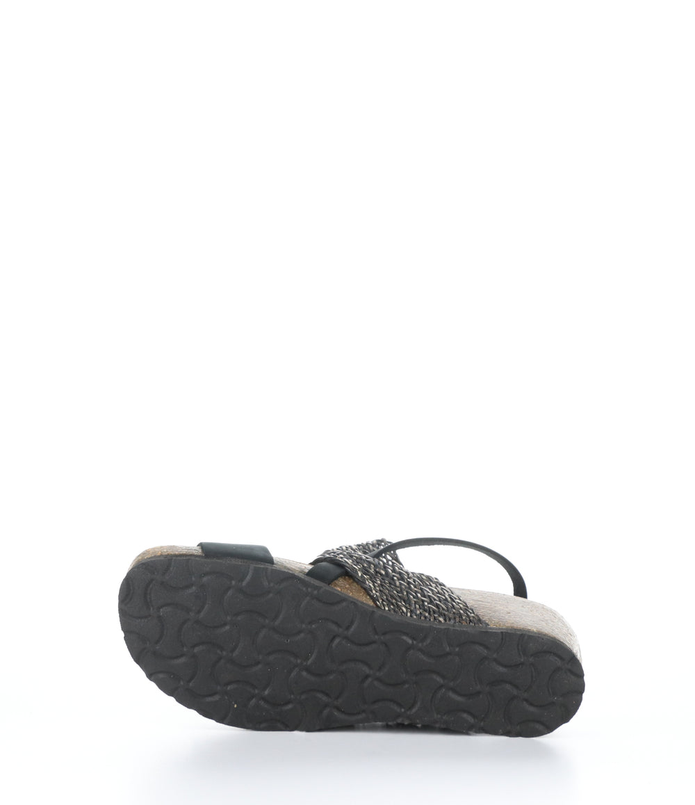 LOVO BLACK/PEWTER Wedge Sandals