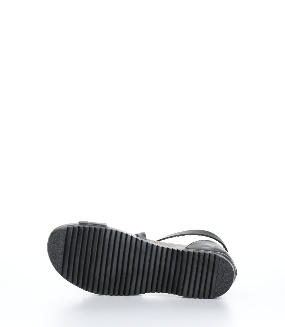 LUMIE Black Round Toe Sandals