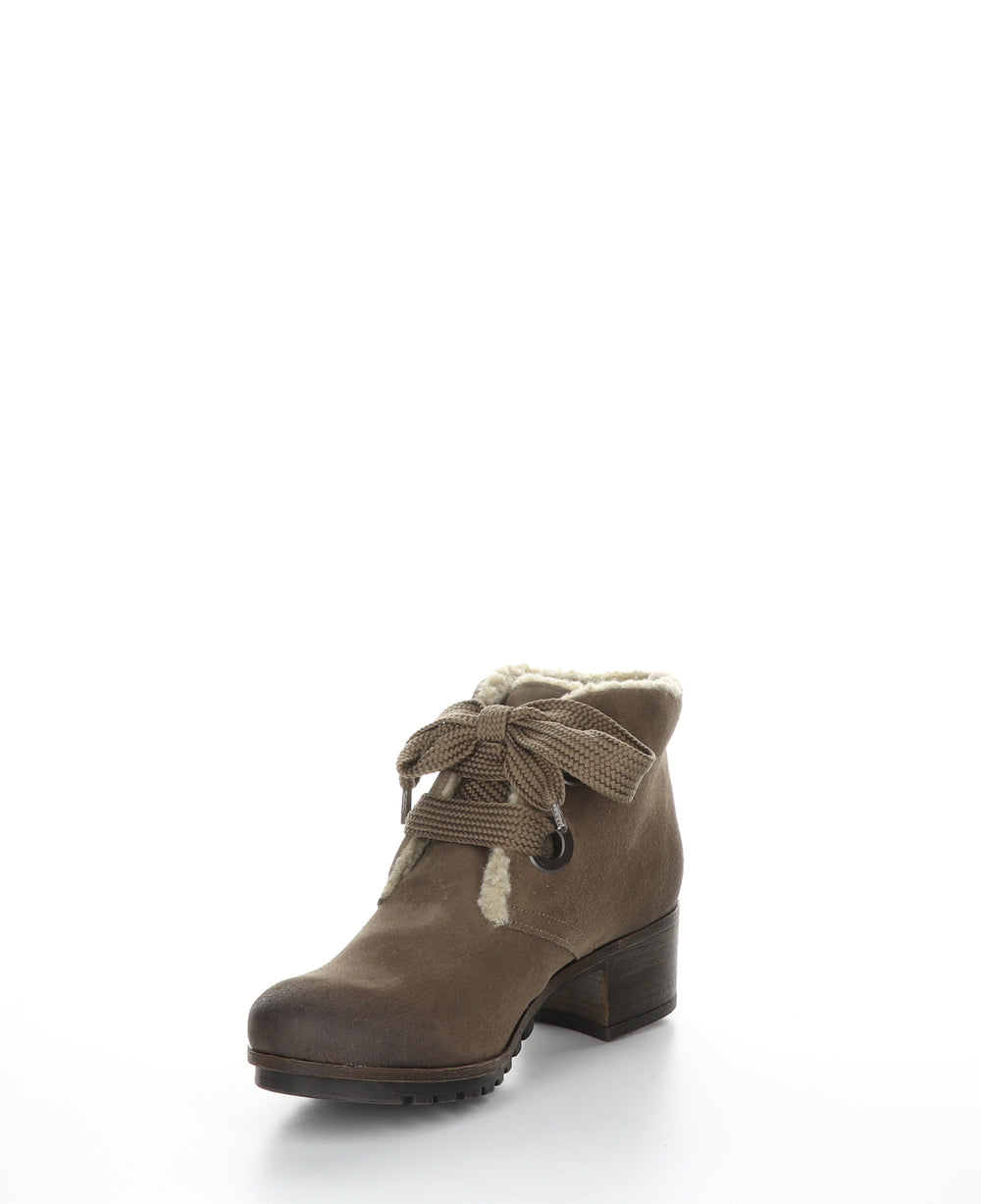 MANX Taupe Round Toe Ankle Boots